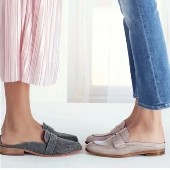 AGL Preppy Blush Patent Leather Penny Loafer Mule Slides Size 6 / EU 36 - Picture 3 of 13